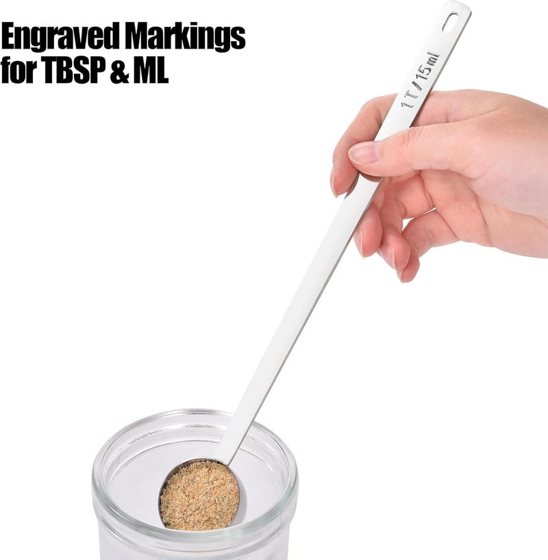 Doosu 18/8 Stainless Steel Coffee Scoop, Food-Grade Metal Measuring Spoon with 8.5in Long Handle, Tablespoon Scooper for Coffee Beans, Ground Coffee, Espresso, Protein Powders, Tea, Sugar (1 Tbsp) - Image 4